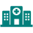 Care-setting icon representing in-person and online treatment