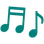 Music notes icon representing performing arts physiotherapy