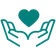 Hands cradling a heart icon representing holistic, whole-person care